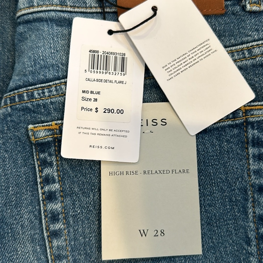 REISS CALLA MID RISE WIDE LEG JEANS - Picture 6 of 10